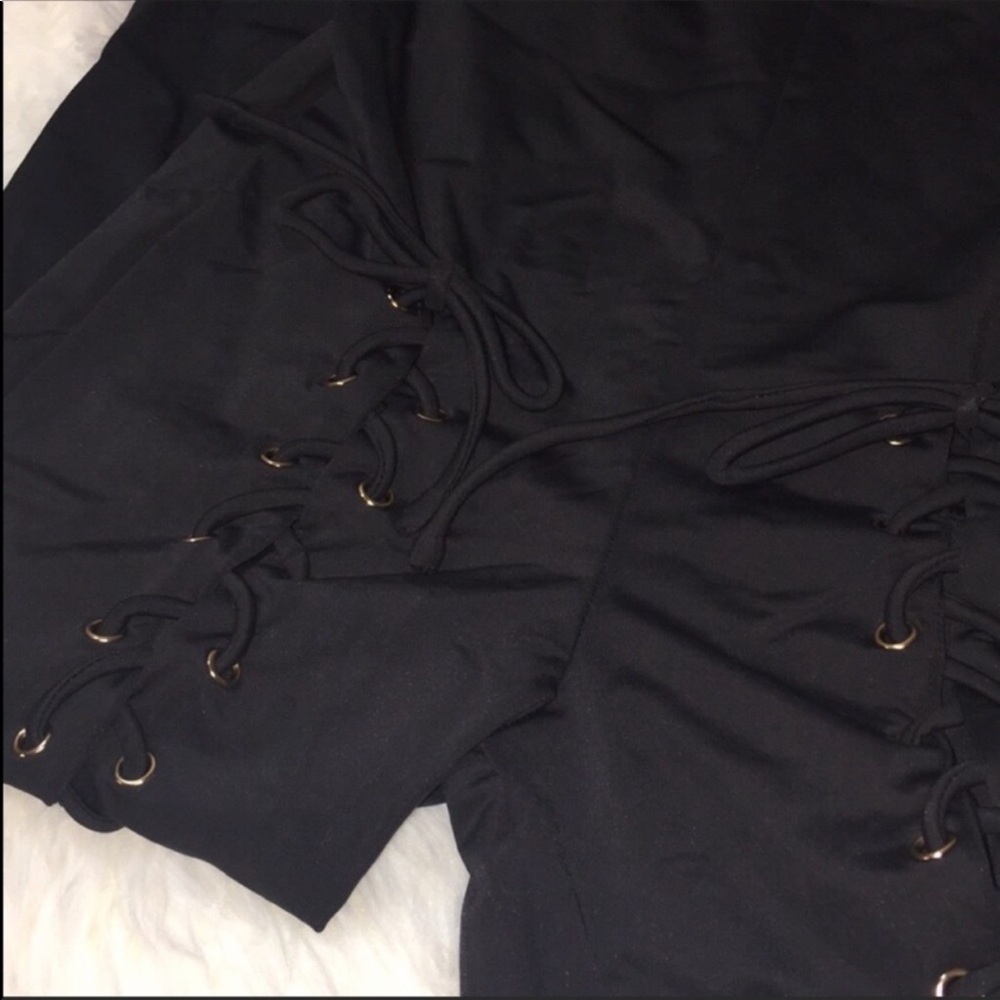 New Bold in Black Lace Up Jumpsuit - Picture 7 of 7
